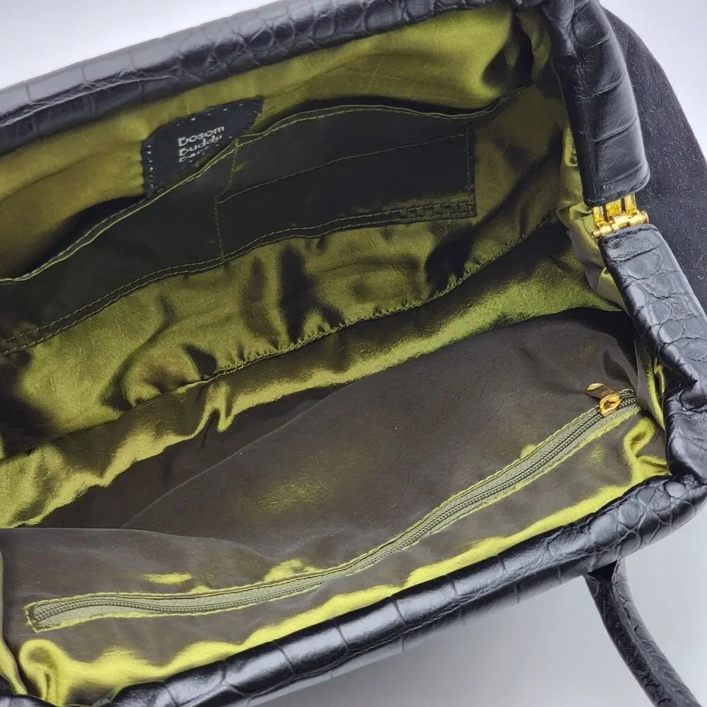 Bosom Buddy Bags Vintage Bumble Bee Medallion Hinge Doctor Bag Black Gold